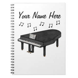 Anpassningsbarna Grand Piano Pianist Music Teacher Anteckningsbok