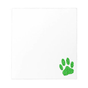 Anpassningsbarna grönt Foliage Hund Paw Print Anteckningsblock