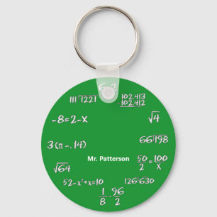 Anpassningsbarna grönt matematiska ekvationer nyckelring
