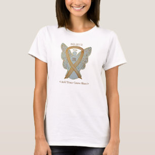 Anpassningsbarna guld Awareness Ribbon Angel orsak T-shirt