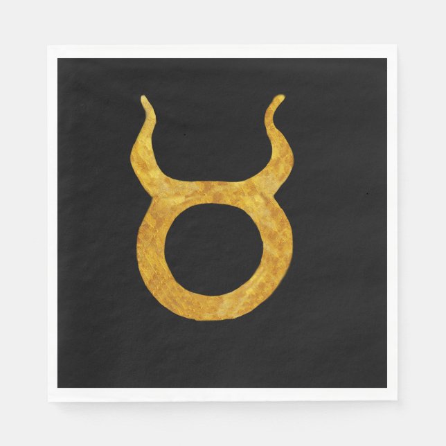 Anpassningsbarna guld Taurus Astrology Sign Pappersservett (Framsidan)