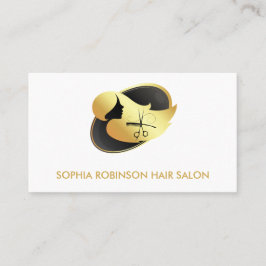 Anpassningsbarna Hair Stylist Guld Script Scissors Visitkort
