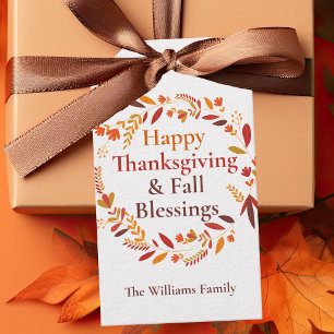 Anpassningsbarna happy thanksgiving Fall Blessings Presentetikett
