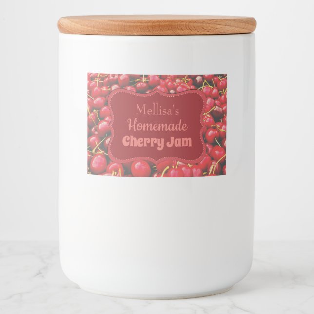 Anpassningsbarna Homemade Cherry Sylt Mat Etiketter (Framsida)