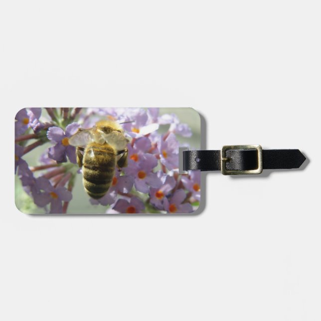 Anpassningsbarna Honeybee och Buddleia Flowers Bagagebricka (Horisontell Framsida)