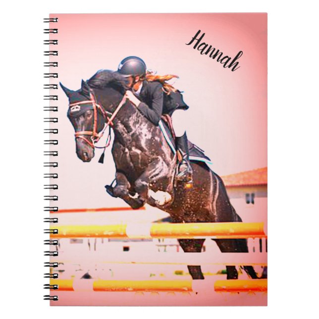 Anpassningsbarna Horse & Rider Hunter Jumper Eques Anteckningsbok (Framsidan)