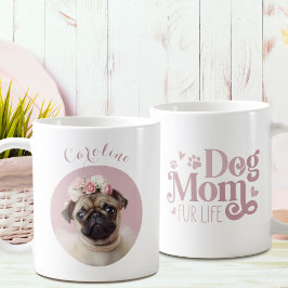 Anpassningsbarna Hund Mamma Päls Life Pug Photo Kaffemugg