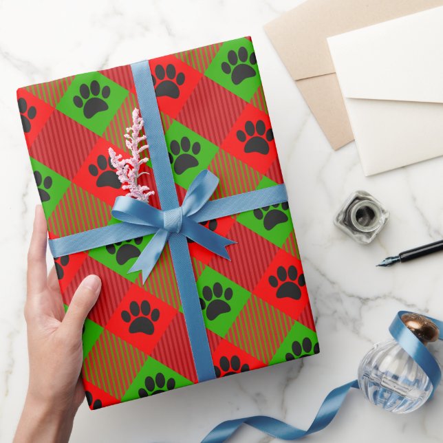 Anpassningsbarna hund Paw Skriv ut kvadrat Mönster Presentpapper (Gifting)