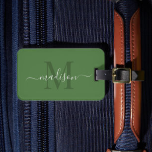 Anpassningsbarna i Fern Grönt Färg Initial & Namn Bagagebricka