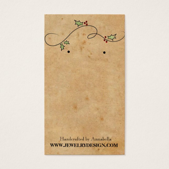 Anpassningsbarna Juelry Earring Holder Jul Helgdag Visitkort (Framsidan)
