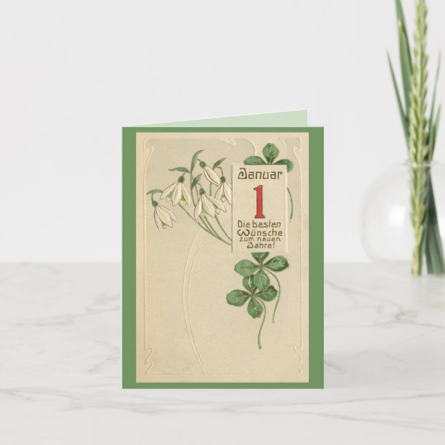 Anpassningsbarna Jugendstill Gott nytt år Helgkort (Framsida)