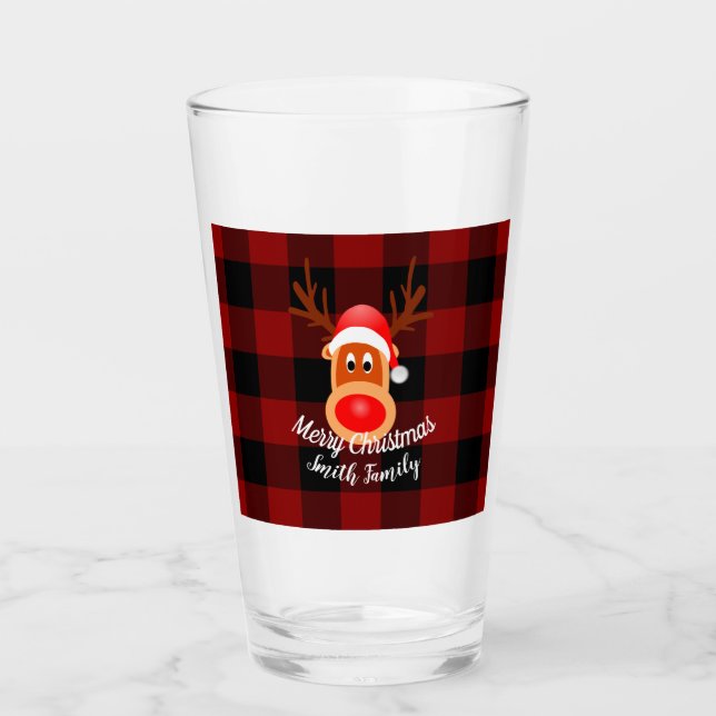 Anpassningsbarna "Julfunny Reindeer Buffalo Play" Glaskopp (Framsida)
