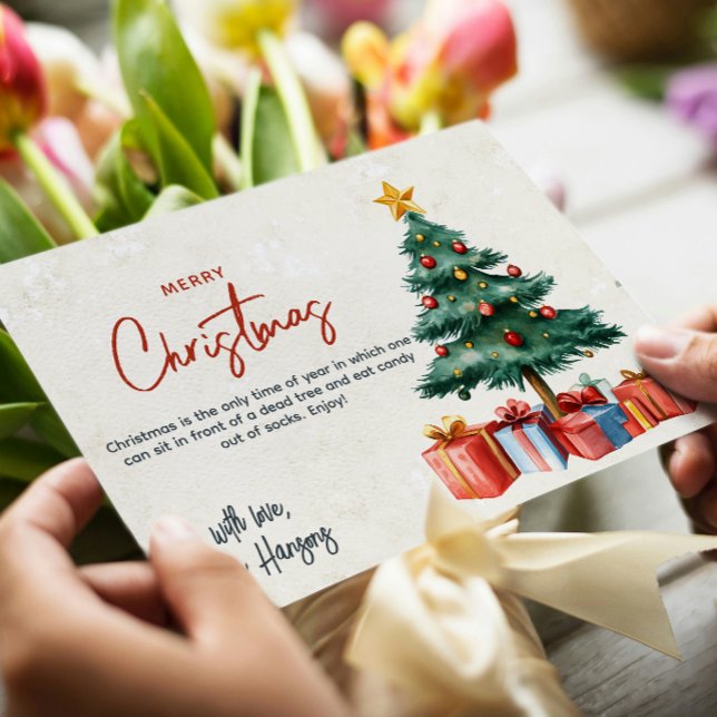 Anpassningsbarna julgran och Presenter God jul Julkort (Skapare uppladdad)