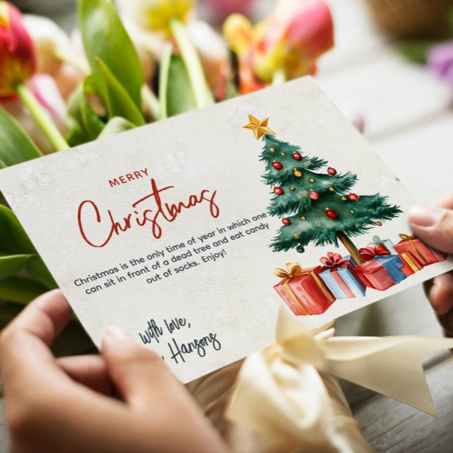 Anpassningsbarna julgran och Presenter God jul Julkort (Skapare uppladdad)