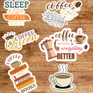 Anpassningsbarna Kaffe Sticker Klipp ut vinylStick Klistermärken