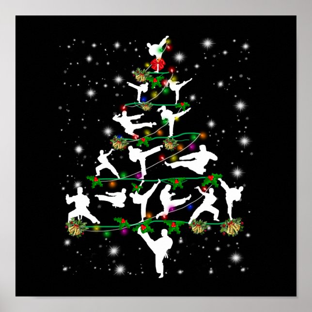 Anpassningsbarna Karate Decor Julgran Ornaments Poster (Framsidan)