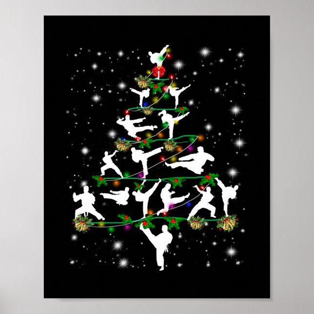 Anpassningsbarna Karate Decor Julgran Ornaments Poster (Framsidan)