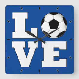 Anpassningsbarna KÄRLEK Sports (Football  Team) Fä Fyrkantig Klocka