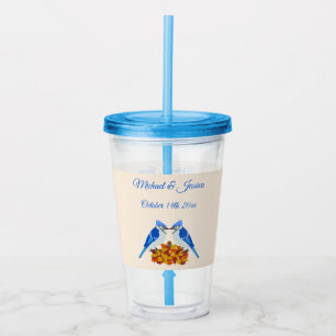 Anpassningsbarna Kissing Blue Jays Fall Wedding Take Away Mugg