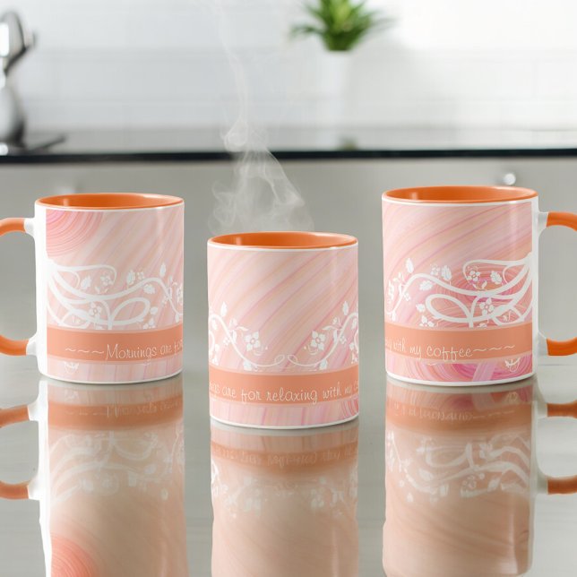 Anpassningsbarna Klistra in Pastel Spiral Retro Bl Mugg (mug left, middle and right views of handle)