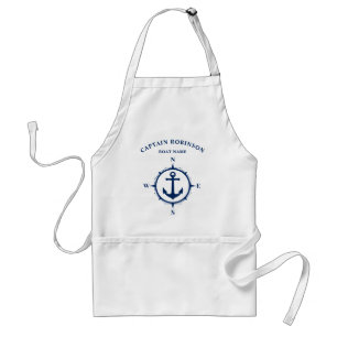 Anpassningsbarna Komprimerar Nautical Anchor Navy  Förkläde