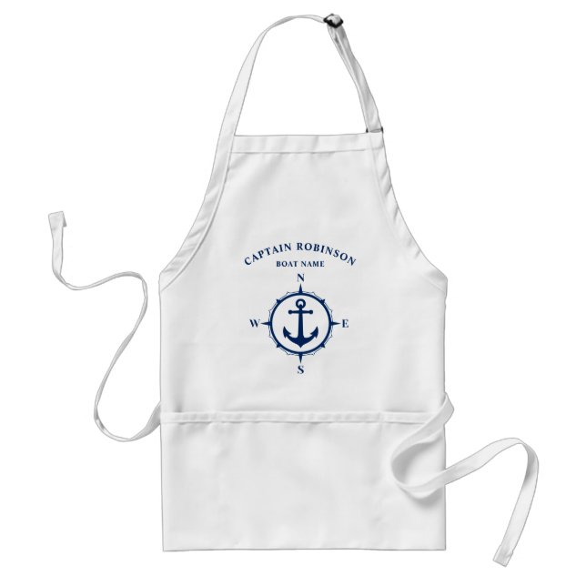 Anpassningsbarna Komprimerar Nautical Anchor Navy  Förkläde (Framsidan)