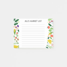 Anpassningsbarna Köp-lista för frukt- och Veggies- Post-it Block