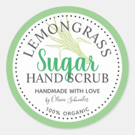 Anpassningsbarna Lemongräs Sugar SCrub Runt Klistermärke