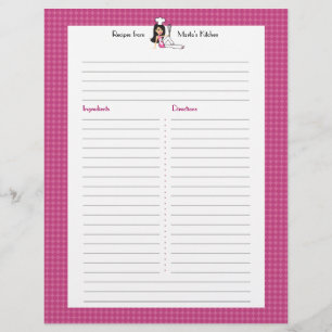 Anpassningsbarna Letterhead för Recept Page har il