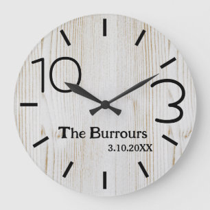 Anpassningsbarna Light Wood Simple Number Family N Stor Klocka