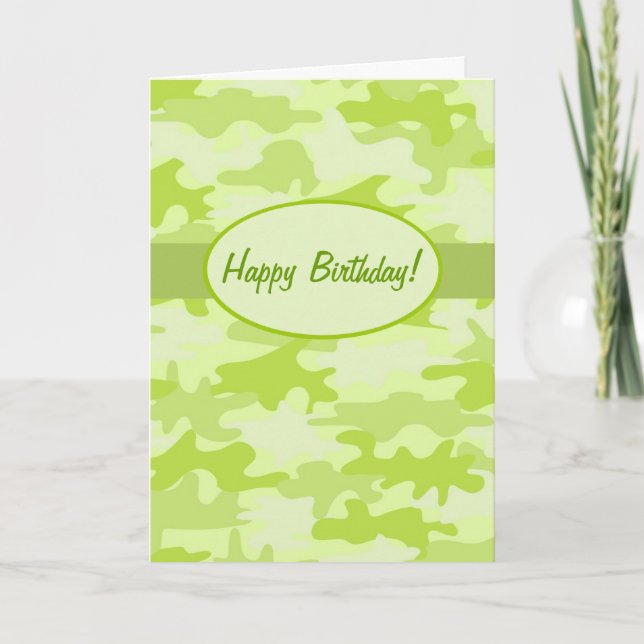 Anpassningsbarna Lime Green Camo Camouflage Gratti Kort (Framsida)