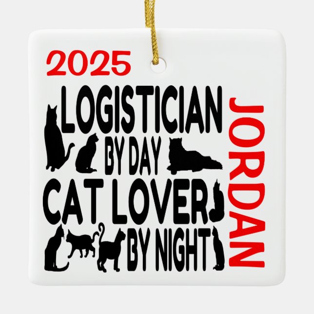 Anpassningsbarna Logistician Kärlek Cats Julgransprydnad Keramik (Framsida)