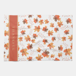 Anpassningsbarna Löv för höstexemplaret i guld Kökshandduk