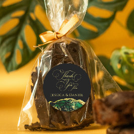 Anpassningsbarna Luxury Emerald Grönt Guld Runt Klistermärke