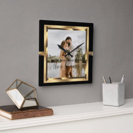 Anpassningsbarna lycklig, årsdagen för Svarta have Fyrkantig Klocka