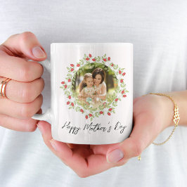 Anpassningsbarna lycklig Mors dag Photo Blommigt Kaffemugg