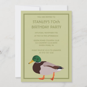 Anpassningsbarna Mallard Anka Realistic Illustrati Inbjudningar