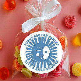 ANPASSNINGSBARNA måne Glow Boho Modern Cute Baby S Runt Klistermärke