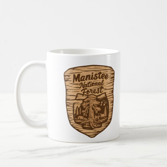 Anpassningsbarna Manistee National Forest Wooden E Kaffemugg (Vänster)