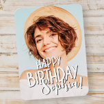 Anpassningsbarna Modern Coola Roligt Foto Birthday Magnet<br><div class="desc">Utformningen är modern och enkel. Lägg till ett foto av anpassningsbarna på födelsedagstjuvret och lägg till namn.</div>