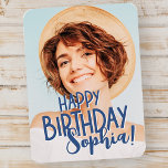 Anpassningsbarna Modern Coola Roligt Foto Birthday Magnet<br><div class="desc">Utformningen är modern och enkel. Lägg till ett foto av anpassningsbarna på födelsedagstjuvret och lägg till namn.</div>