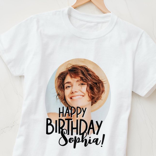 Anpassningsbarna Modern Coola Roligt Foto Birthday T Shirt (Skapare uppladdad)