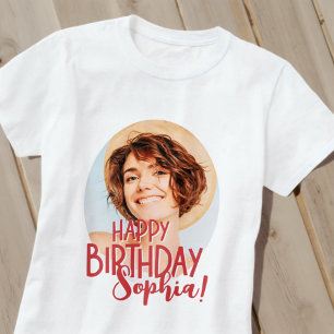 Anpassningsbarna Modern Coola Roligt Foto Birthday T Shirt
