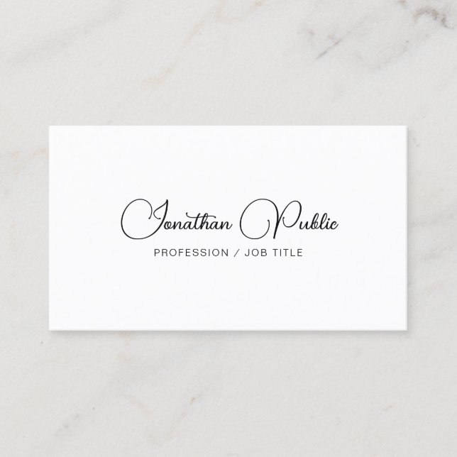 Anpassningsbarna Modern Elegant Simple Typography  Visitkort (Framsida)