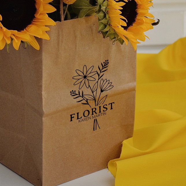 Anpassningsbarna Modern Florist Business Large Stämpel (Skapare uppladdad)