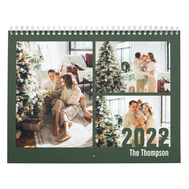 Anpassningsbarna Modern Grönt Skapar din egen foto Kalender (Omslag)