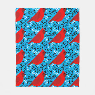 Anpassningsbarna Modern Red Cardinal and Vines Fleecefilt