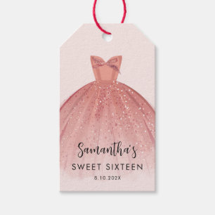 Anpassningsbarna Modern Sweet 16 Script Dress Birt Presentetikett