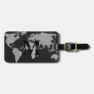 Anpassningsbarna Monogram Anpassningsbar World Map Bagagebricka