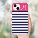 Anpassningsbarna Monogram för marinblått och Rosa<br><div class="desc">personlig av telefonfodral för snyggt med anpassningsbar med ditt inledande mongram,  namn eller annan anpassningsbar över ett sött trendig i mönster. Klicka på Anpassa om du vill lägga till egen text och egna foton och skapa en unik design av typen fodral!</div>